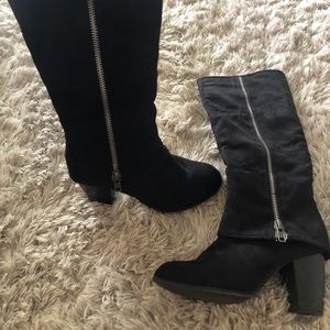 Black knee high boots